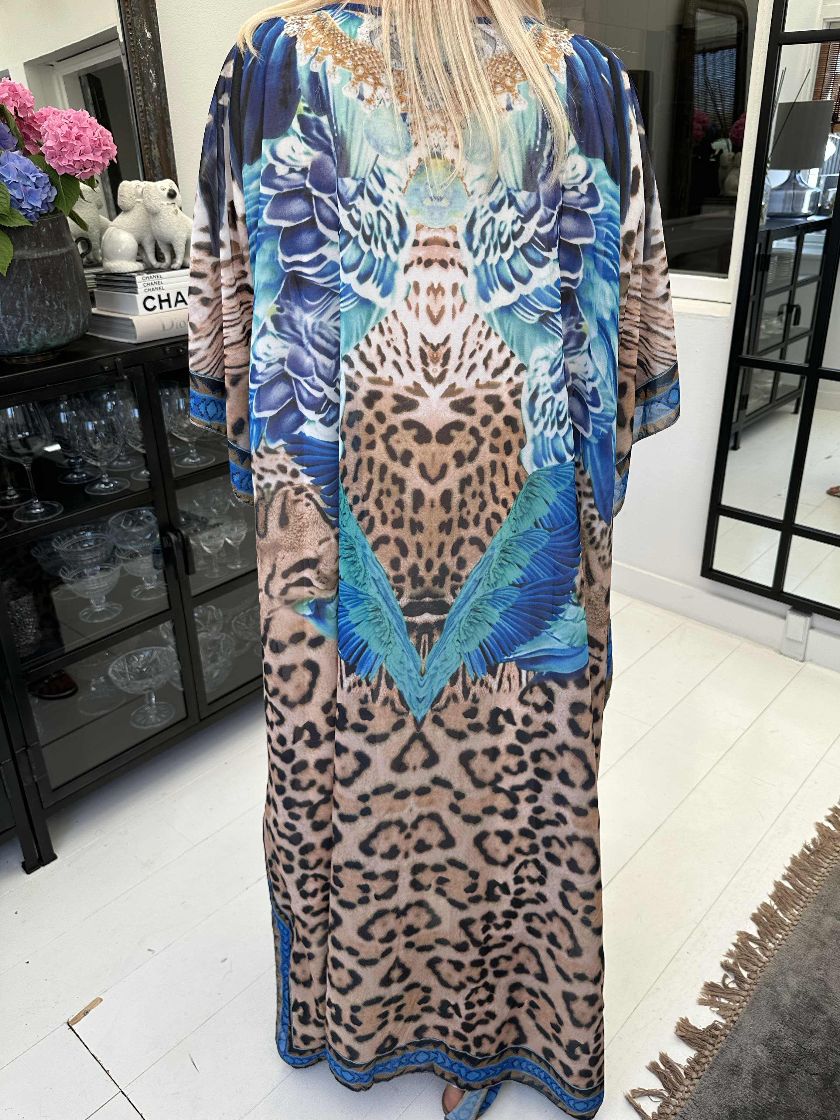 Sasha Leo - Lang tunika med leo print og similisten